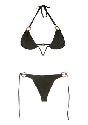 Amir Slama ring-detail halterneck bikini - Black