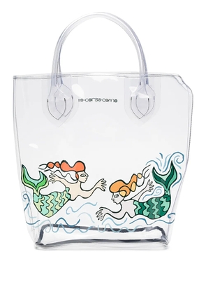 10 CORSO COMO large mermaid-print transparent tote bag - Neutrals