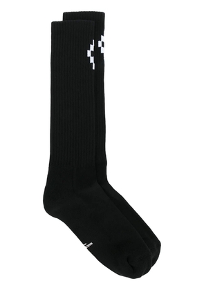 COUNTY OF MILAN knitted logo socks - Black