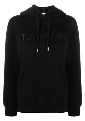 Lanvin logo-print drawstring hoodie - Black