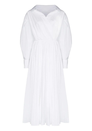 Valentino Garavani wrap pleated shirt dress - White