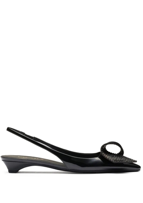 Prada 25mm appliqué-detail leather pumps - Black