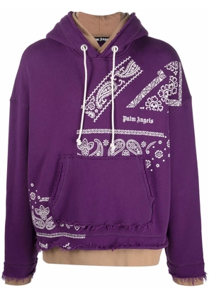 Palm Angels bandana-print hoodie - Purple