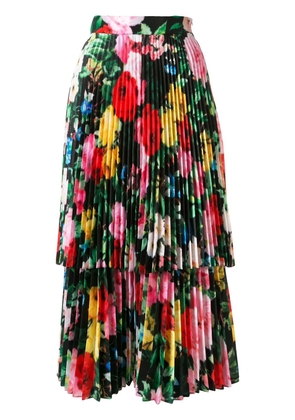 Richard Quinn layered floral midi dress - Black