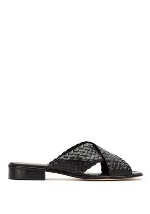 Sarah Chofakian leather woven flat sandals - Black
