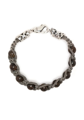 Emanuele Bicocchi tiger eye beaded bracelet - Silver