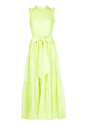 Baruni ruffle-trim belted maxi dress - Green