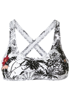 Amir Slama embroidered bikini top - White