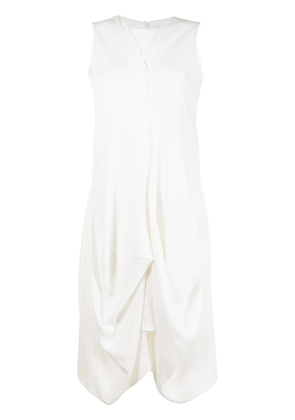 Goen.J draped sleeveless dress - White