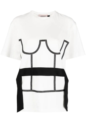Murmur trompe l'oeil corset T-shirt - White