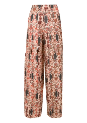 Amir Slama floral-print flared trousers - Multicolour