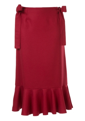 Sueundercover bow detail midi skirt - Red