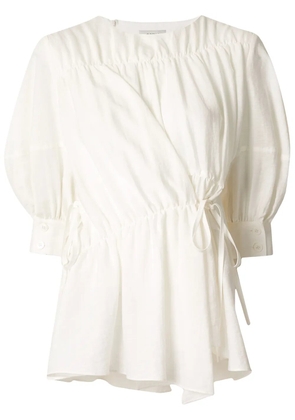 Goen.J multi-directional ruched blouse - White