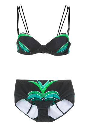 Amir Slama tropical print bikini set - Black