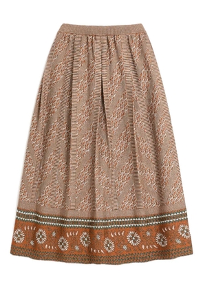 Valentino Garavani jacquard-pattern midi skirt - Brown