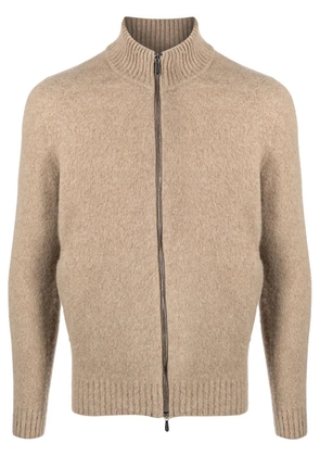 Drumohr zip-up wool jumper - Brown