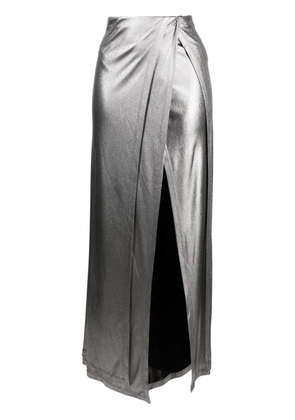 LOEWE high-waisted metallic wrap skirt - Silver