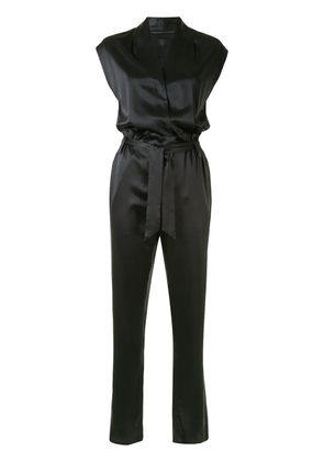 RTA waist-tied silk jumpsuit - Black