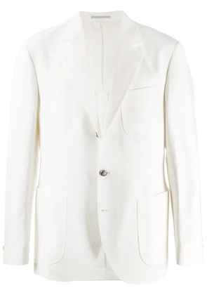 Brunello Cucinelli single-breasted linen blazer - White