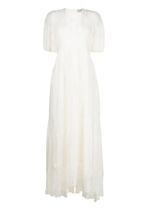 TWINSET long lace cotton dress - Neutrals