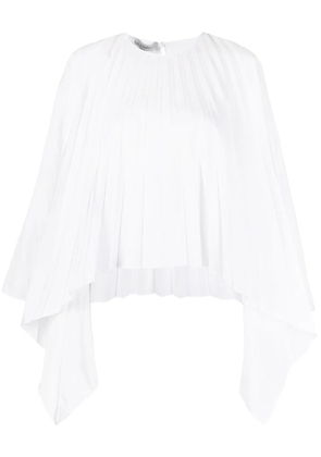 Valentino Garavani pleated bell-sleeves top - White