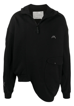 A-COLD-WALL* asymmetric logo printed hoodie - Black