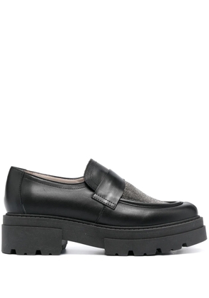 Fabiana Filippi bead-embellished slip-on loafers - Black