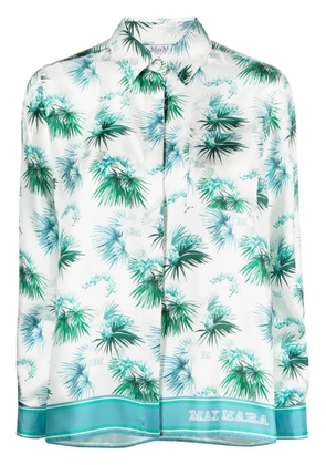 Max Mara floral-print silk shirt - White