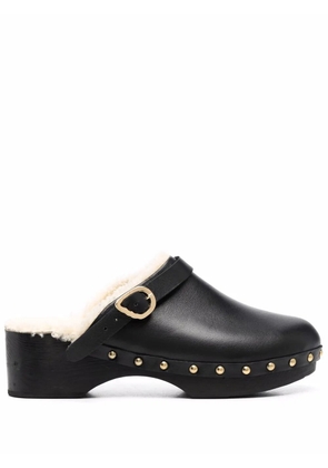 Ancient Greek Sandals closed leather clogs - Black