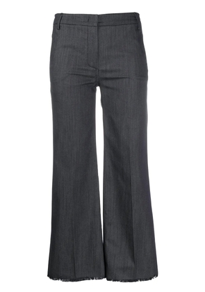 Blanca Vita raw-hem cropped trousers - Blue