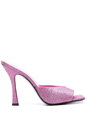 The Attico 125mm glittered sandals - Pink