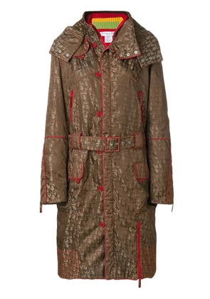 Christian Dior Pre-Owned logo print hooded coat - Brown