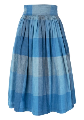 Issey Miyake Pre-Owned check wrap skirt - Blue