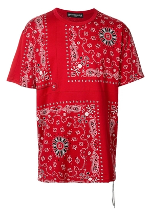 Mastermind World crew neck bandana print T-shirt - Red