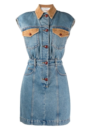 Philosophy Di Lorenzo Serafini contrasting-panels denim dress - Blue