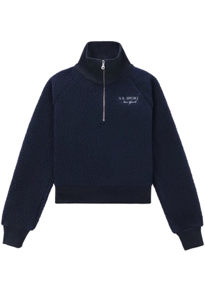 Sporty & Rich half-zip fleece sweatshirt - Blue