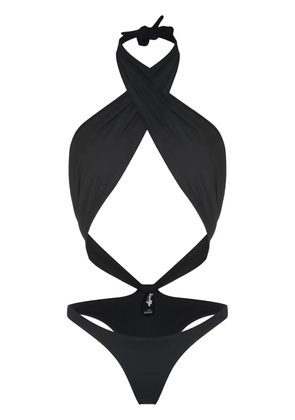 Reina Olga Showpony cross-front swimsuit - Black