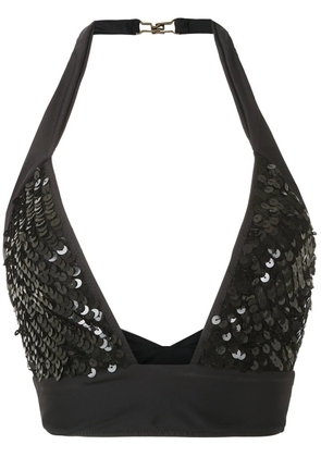 Amir Slama sequinned bikini top - Black