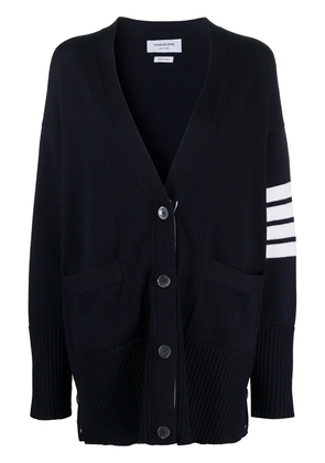 Thom Browne oversized 4-Bar stripe cardigan - Blue