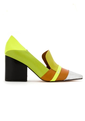 Sarah Chofakian leather panelled pumps - Green