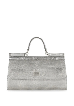 Dolce & Gabbana KIM DOLCE&GABBANA small Sicily rhinestone top-handle bag - Silver