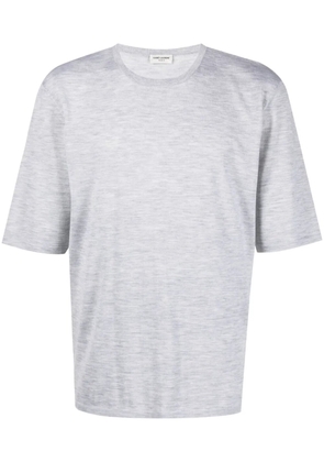Saint Laurent crew-neck short-sleeved sweatshirt - Grey