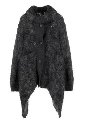 Issey Miyake Pre-Owned 1980s asymmetric knit coat - Grey