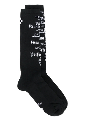 COUNTY OF MILAN slogan knitted socks - Black