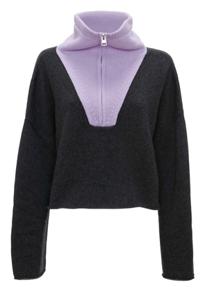 JW Anderson logo-patch zip-up jumper - Black