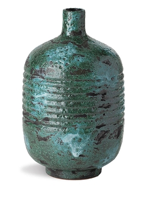 Nuove Forme embossed stripe ceramic vase - Blue