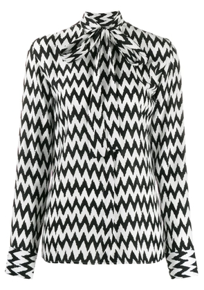 Haider Ackermann printed pussy bow blouse - Black