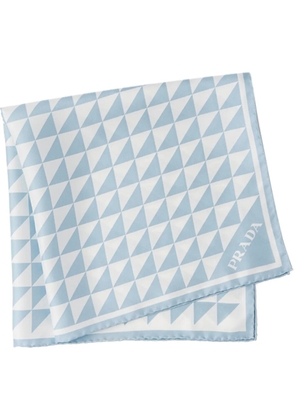Prada printed twill scarf - Blue