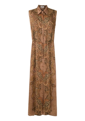 Amir Slama paisley-print shirt dress - Brown