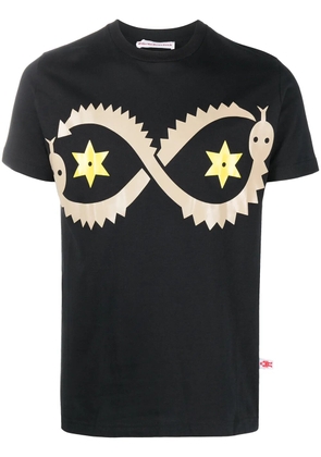 Walter Van Beirendonck Pre-Owned Snake-print T-shirt - Black